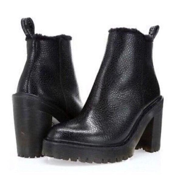 Dr. Martens Shoes - Dr. Martens MAGDALENA FL BLACK STONE HEELED BOOT Size 10L